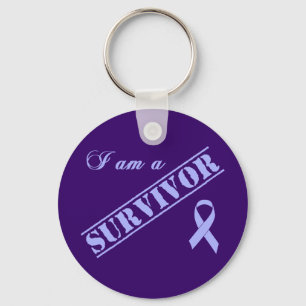 I am a Survivor - Lavender Ribbon General Cancer Key Ring