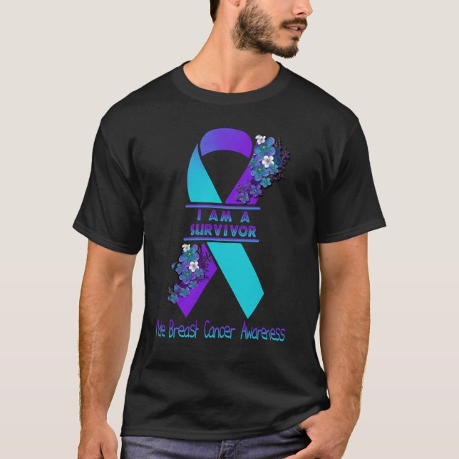 I Am A Survivor Male Breast Cancer Awareness T-Shirt (Front)