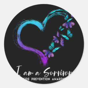 I Am A Survivor Suicide Prevention Awareness _1  Classic Round Sticker