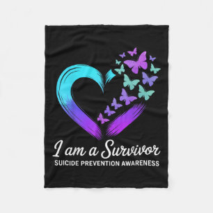 I Am A Survivor Suicide Prevention Awareness  Fleece Blanket