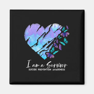 I Am A Survivor Suicide Prevention Awareness Heart Magnet