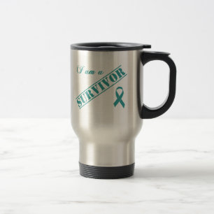 I am a Survivor - Teal Ribbon Travel Mug