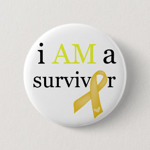 i AM a Survivor (Yellow) 6 Cm Round Badge