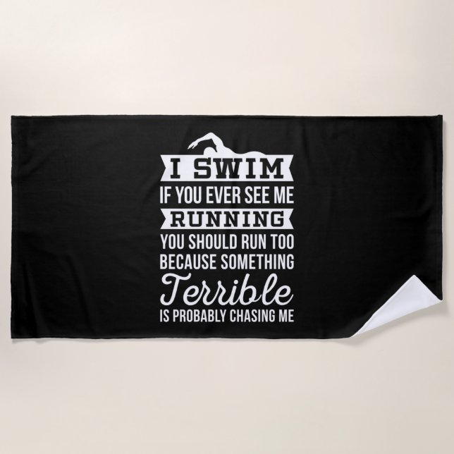 I Am A Swimmer Beach Towel (Front)