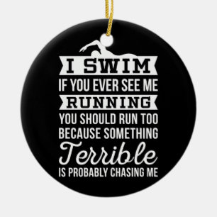 I Am A Swimmer Ceramic Tree Decoration