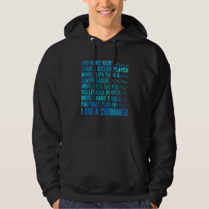 I am a swimmer funny swimming pool hoodie