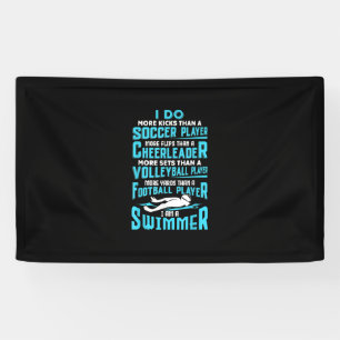I Am A Swimmer Funny Swimming Pool Swim Lover Gift Banner