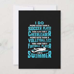I Am A Swimmer Funny Swimming Pool Swim Lover Gift Invitation