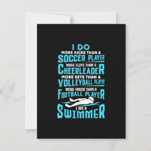 I Am A Swimmer Funny Swimming Pool Swim Lover Gift Invitation