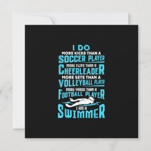 I Am A Swimmer Funny Swimming Pool Swim Lover Gift Invitation