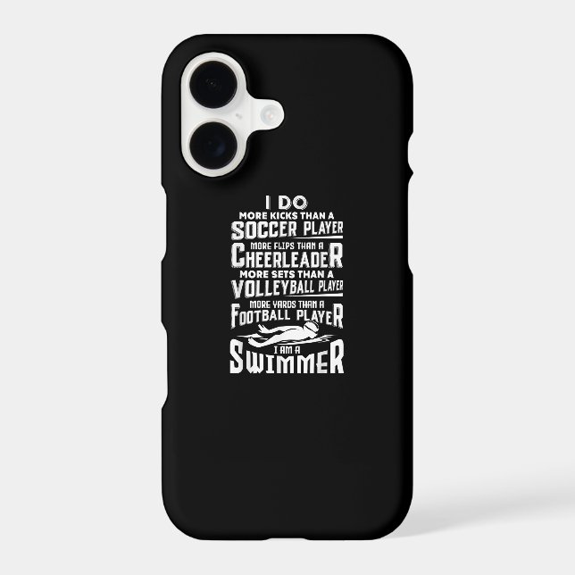 I Am A Swimmer Funny Swimming Pool Swim Lover Gift iPhone Case (Back)