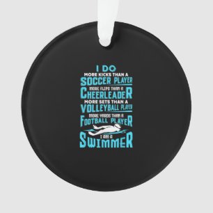 I Am A Swimmer Funny Swimming Pool Swim Lover Gift Ornament