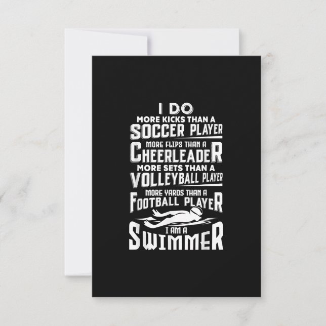 I Am A Swimmer Funny Swimming Pool Swimmer Gift Invitation (Front)
