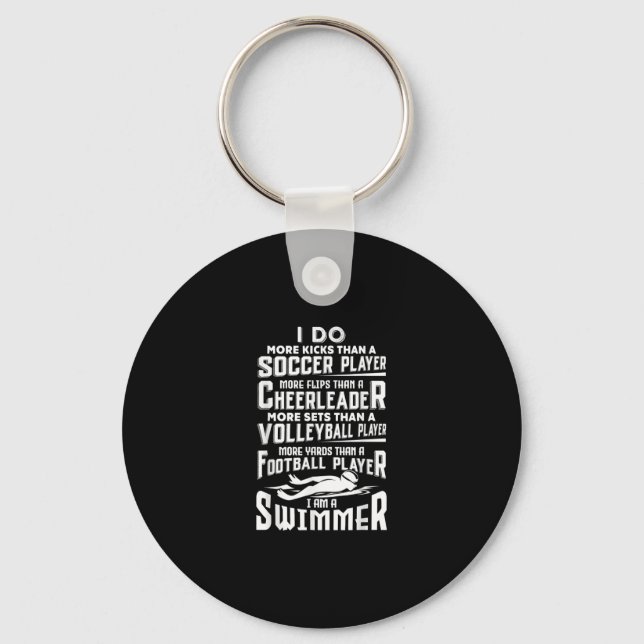 I Am A Swimmer Funny Swimming Pool Swimmer Gift Key Ring (Front)