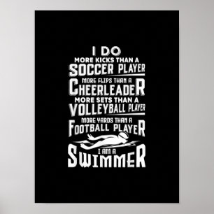 I Am A Swimmer Funny Swimming Pool Swimmer Gift Poster