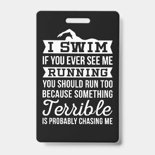 I Am A Swimmer ID Badge
