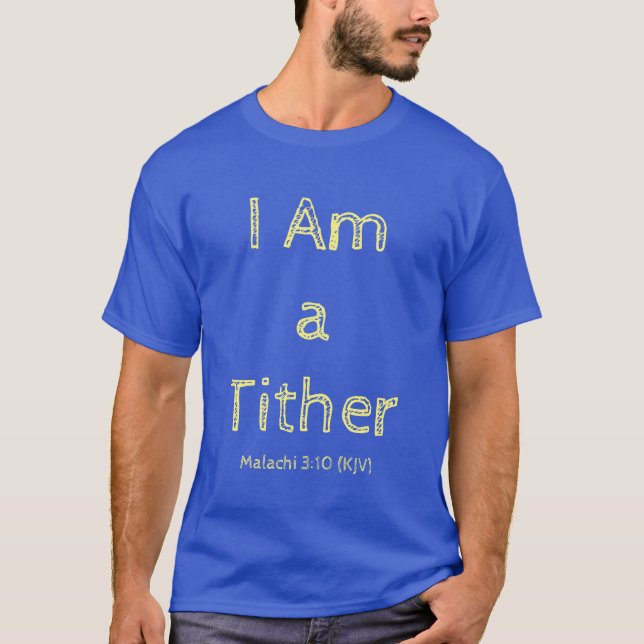 I Am a Tither - Affirmation Quote - Deep Royal T-Shirt (Front)