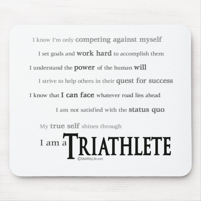 I am a Triathlete Mouse Mat (Front)