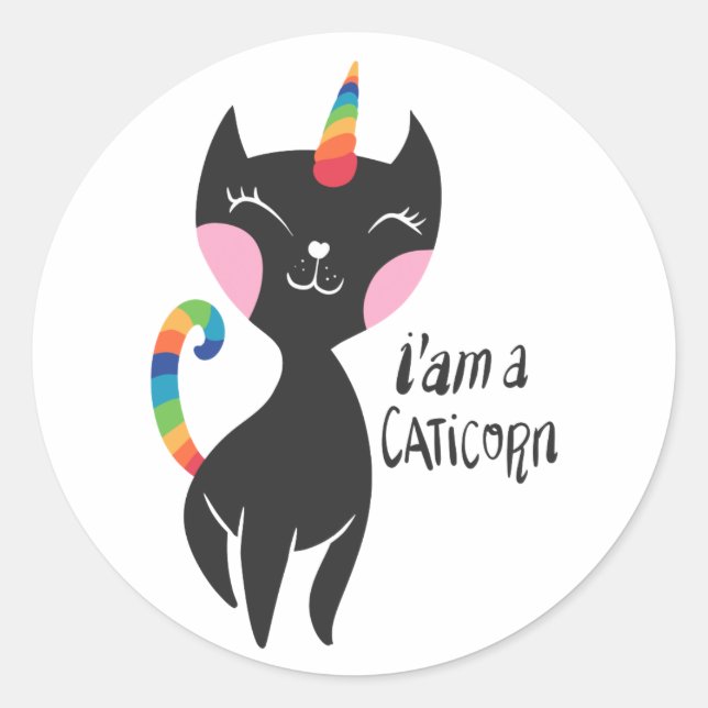 I am a unicorn - Choose background colour Classic Round Sticker (Front)