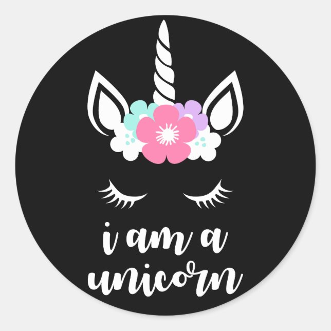 I Am A Unicorn Classic Round Sticker (Front)