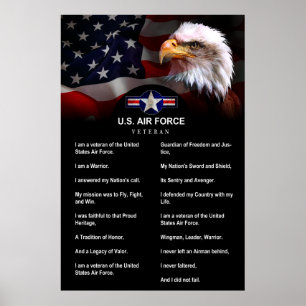 I Am a United States Air Force VETERAN Poster