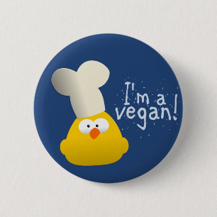 i am a vegan 6 cm round badge