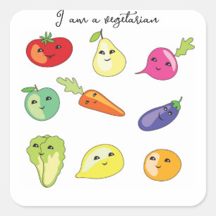 I am a vegetarian square sticker
