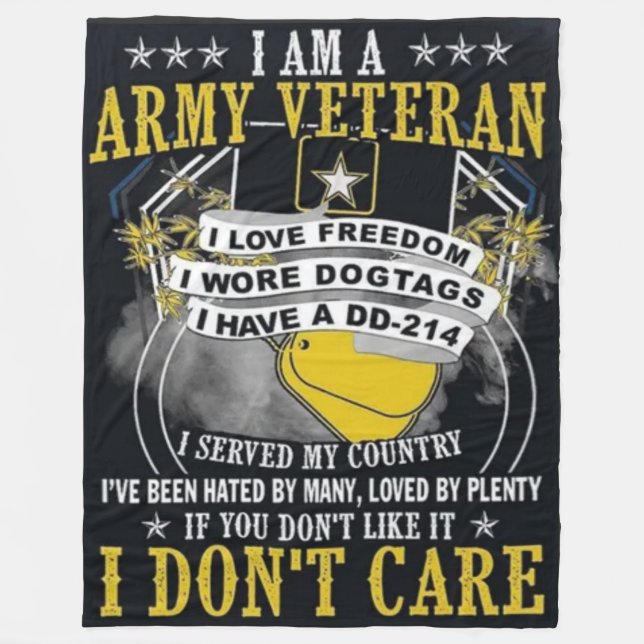 I AM A VET FLEECE BLANKET (Front)