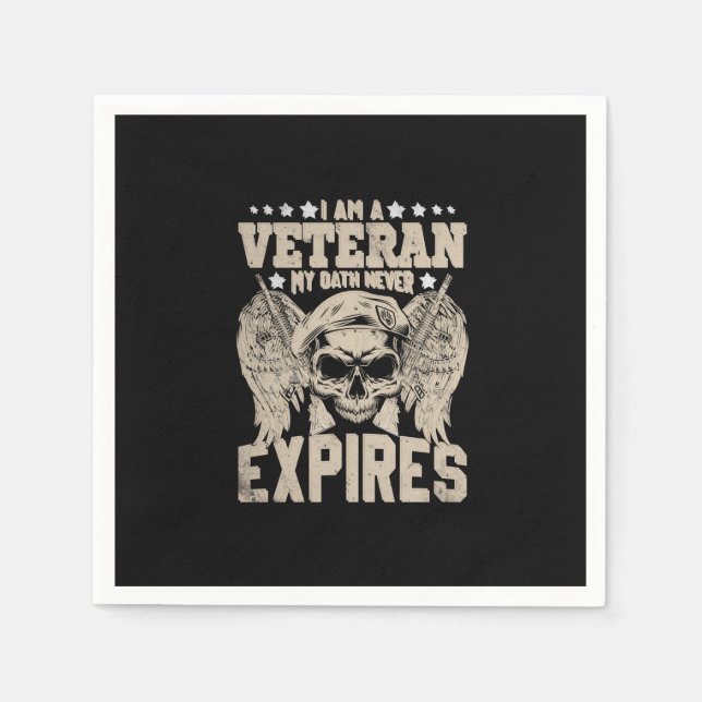 i am a veteran my oath never expires napkin (Front)