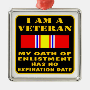I Am A Veteran My Oath Of Enlistment Has No Expire Metal Tree Decoration