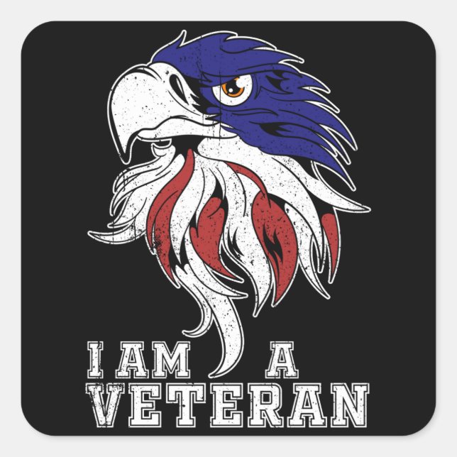 I am a Veteran Square Sticker (Front)