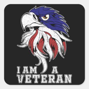 I am a Veteran Square Sticker