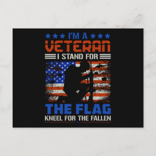I Am A Veteran Stand For The Flag - USA Hero Gift Postcard