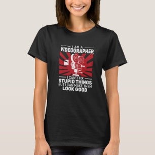 I Am A Videographer for men analog video cameras V T-Shirt