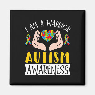 I Am A Warrior Autism Awareness Disabilities Month Magnet