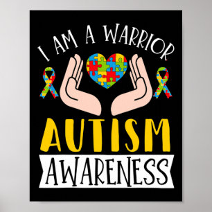 I Am A Warrior Autism Awareness Disabilities Month Poster