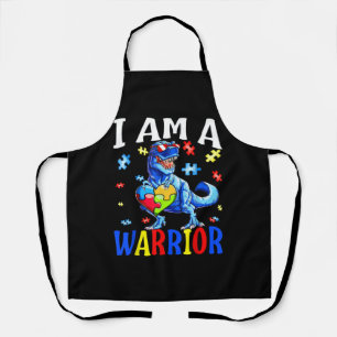 I Am A Warrior Autism Family Dinosaur Autism Apron