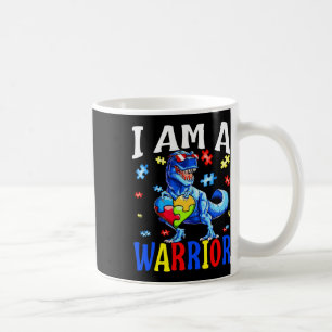 I Am A Warrior Autism Family Dinosaur Autism Aware Coffee Mug