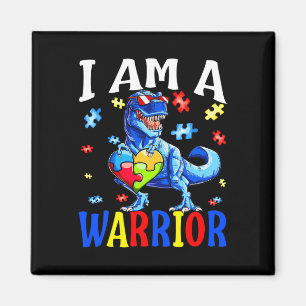 I Am A Warrior Autism Family Dinosaur Autism Aware Magnet