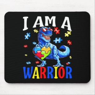 I Am A Warrior Autism Family Dinosaur Autism Aware Mouse Mat