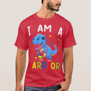 I Am A Warrior Autism Family Dinosaur Autism Aware T-Shirt