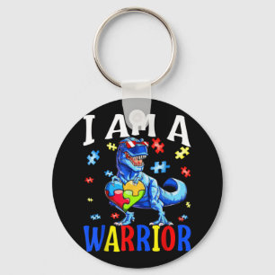 I Am A Warrior Autism Family Dinosaur Autism Key Ring
