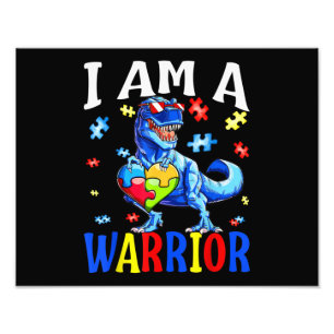I Am A Warrior Autism Family Dinosaur Autism Photo Print