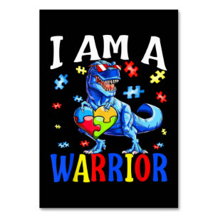 I Am A Warrior Autism Family Dinosaur Autism Table Number