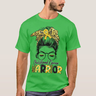 I Am A Warrior Childhood Cancer Awareness Ribbon  T-Shirt