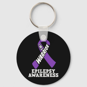 I Am A Warrior Epilepsy Awareness Ribbon Disease Key Ring