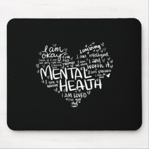 I Am A Warrior Heart Mental Health Awareness Gifts Mouse Mat