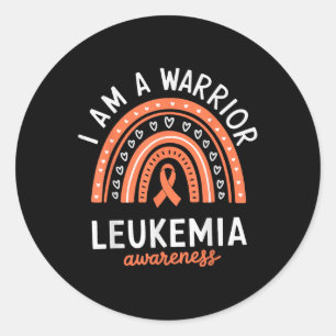 I Am A Warrior Leukaemia Awareness Classic Round Sticker