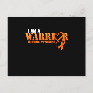 I Am A Warrior Leukaemia Awareness Orange Ribbon Postcard