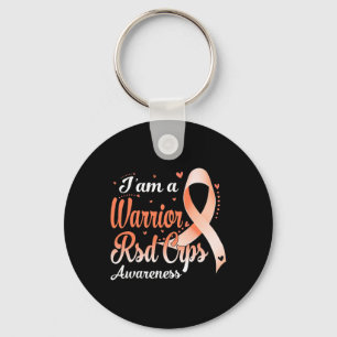 I Am A Warrior RSD CRPS Awareness Orange Ribbon  Key Ring
